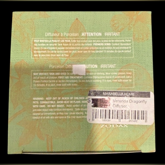 Veranda Dragonfly porcelain oil diffuser with full refill, Brand New in box. - Picture 4 of 4